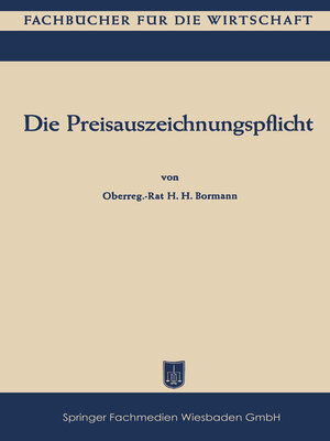 cover image of Die Preisauszeichnungspflicht